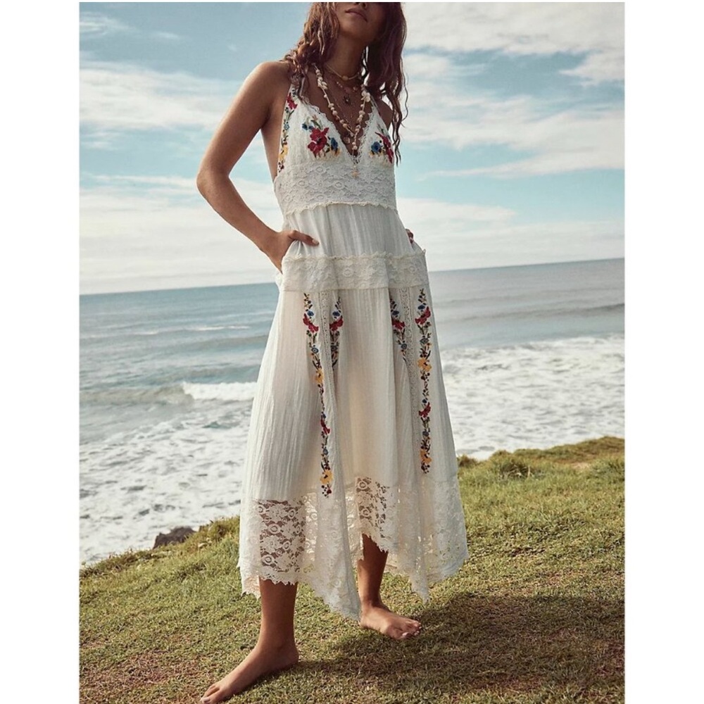 NWT Free People Keila Midi Dress / Ivory